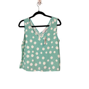 WAYF Tank Top Size M Mint Green White Polka Dot Sleeveless Top